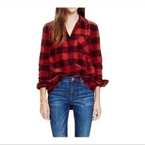 GUC Madewell ex boyfriend buffalo plaid oversized flannel